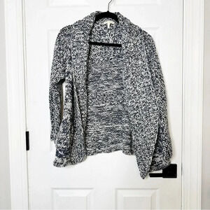 LEORY & PERRY Blue White Marled Coatigan Size Medium